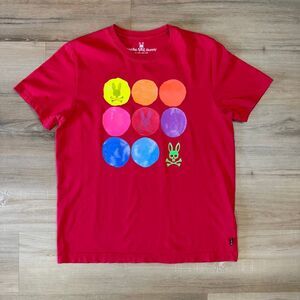 Psycho Bunny Men’s Red Bucknell Graphic T Shirt Size Medium Modern Preppy Edgy